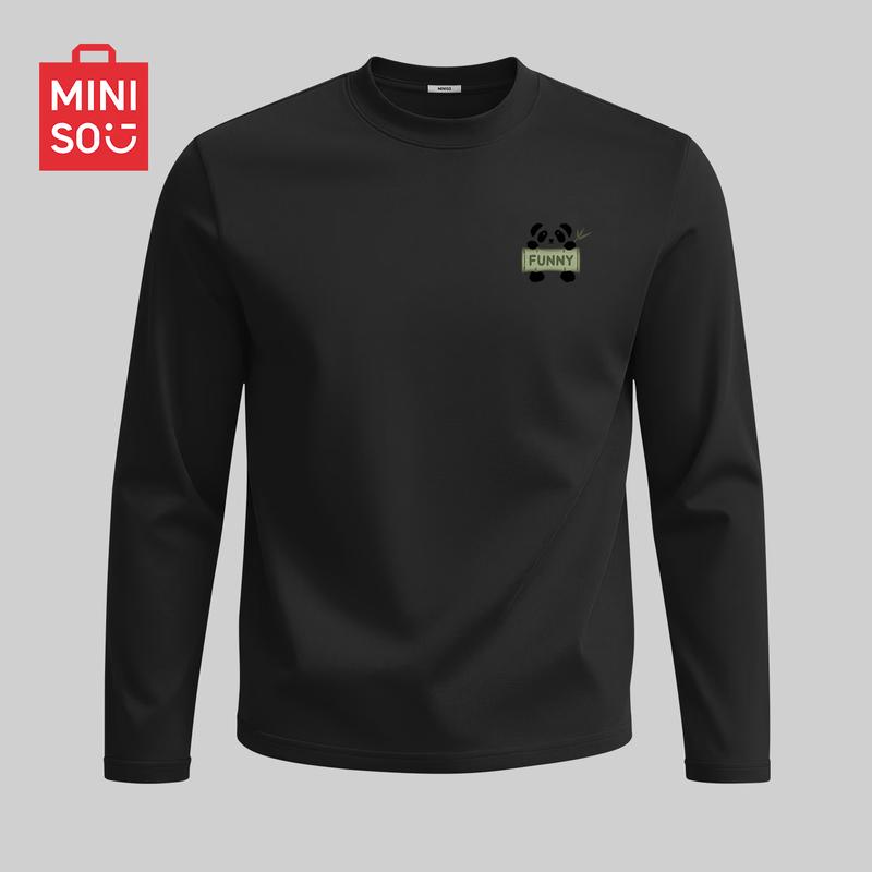 MINISO Men's Pure Cotton Long Sleeve Casual Tee