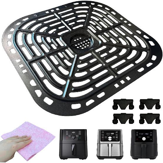6QT Air Fryer Grill Pan for tants Pot Vortex Plus 6QT XL Air Fryer, Updated Air Fryer Grill Crisper Plate Rack Tray ert Grate Grid Shelf for 6QT