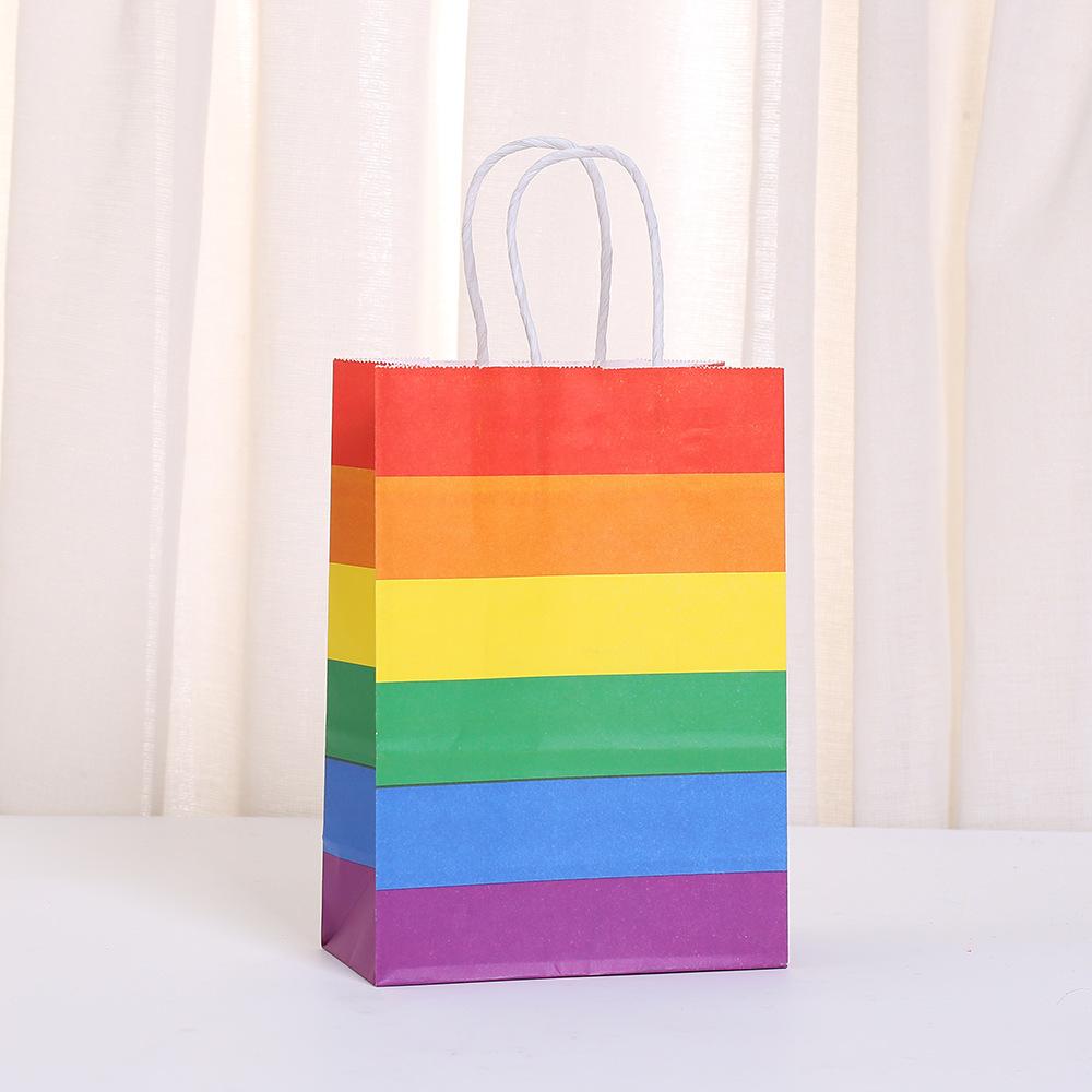 StoBag, Pride Rainbow Gift Reusable Paper Bags Vibrant Party Favors Perfect for Pride Month Celebrations Events