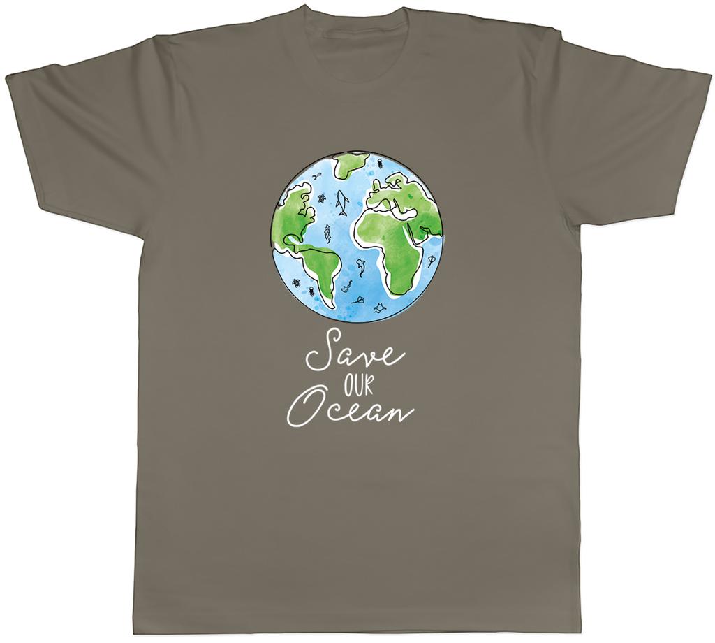 Save Our Ocean Globe World Sea Life Protection Unisexs TShirt Tee Gift Top