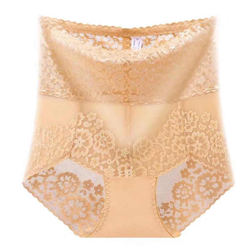 Women Slimming Underwear Knickers Briefs Seamless High Waist Transparent Mesh Girdle Waist Lace Panties Sexy