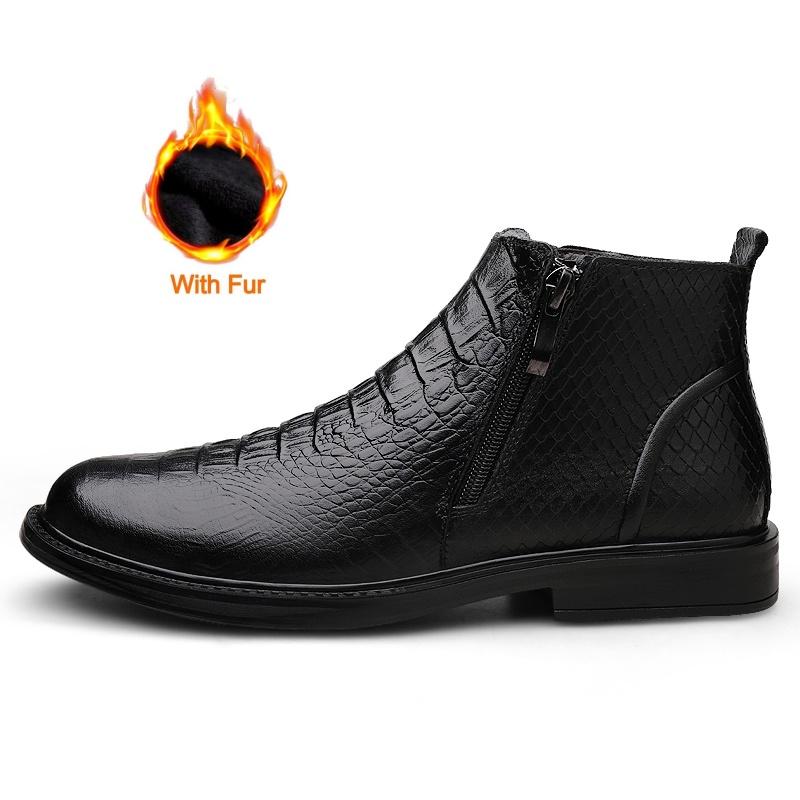 

New British Style Men Genuine Leather Round Toe Chelsea Boots Flat Designer Outdoor Antiskid Business Shoe Fashion Walking Shoes 46