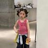 Girls Summer Thin Cartoon Heart Camisole Sleeveless Vest Cute Top For Inner Or Outer Wear