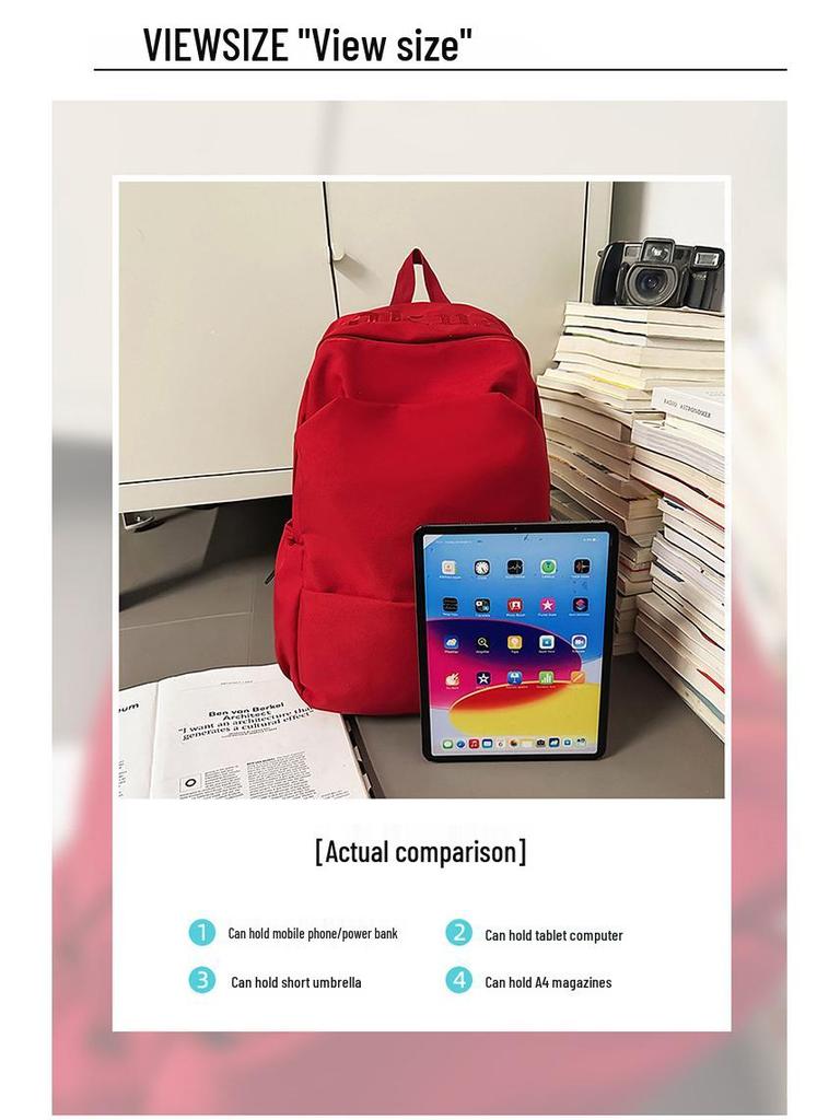 2025 Neuer Stil Minimalistischer Rucksack: Schulranzen mit großer Kapazität für Mädchen der Unter- und Oberstufe - Einfarbig, perfekt für kurze Ausflüge