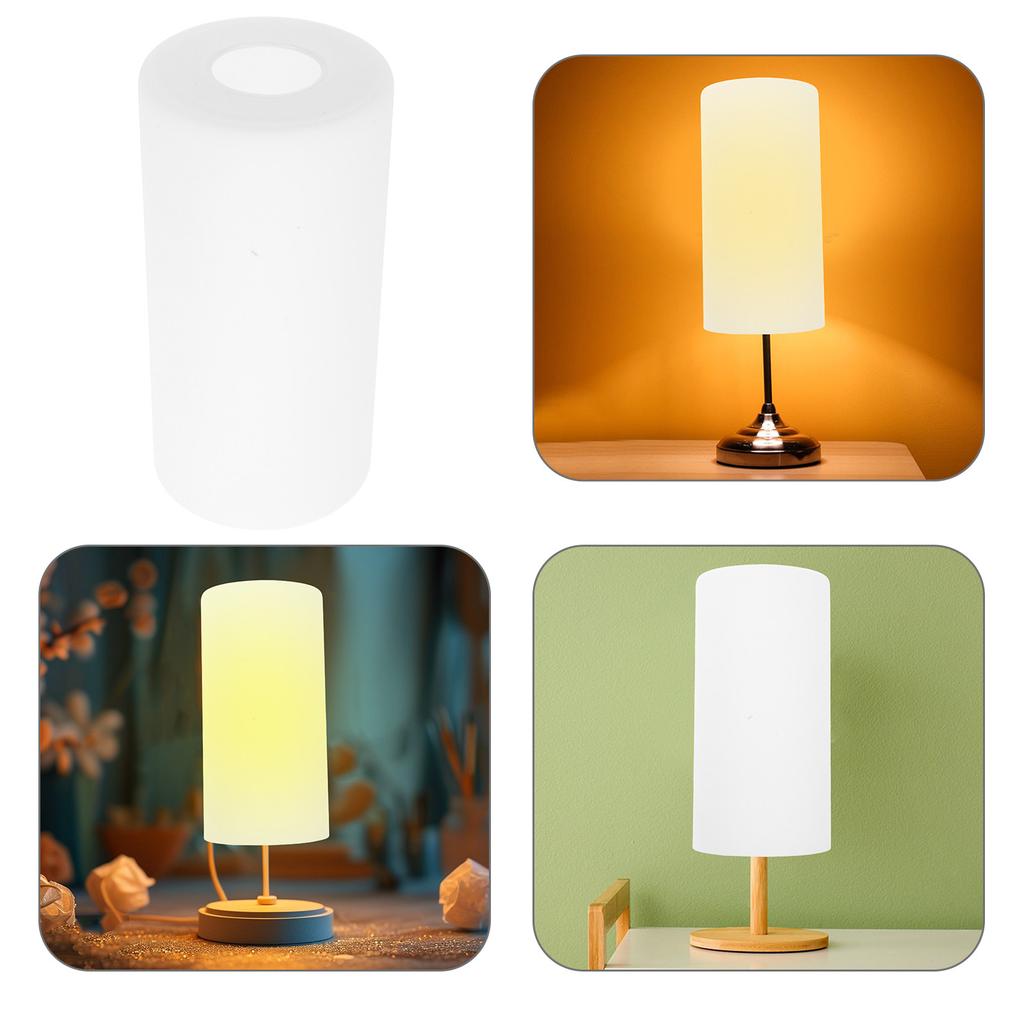 Cylindrical Glass Lampshade For E27 Lamp Base Light Fixture Decorative Lampshade Lighting Cover Replacement Desk Wall Lamp