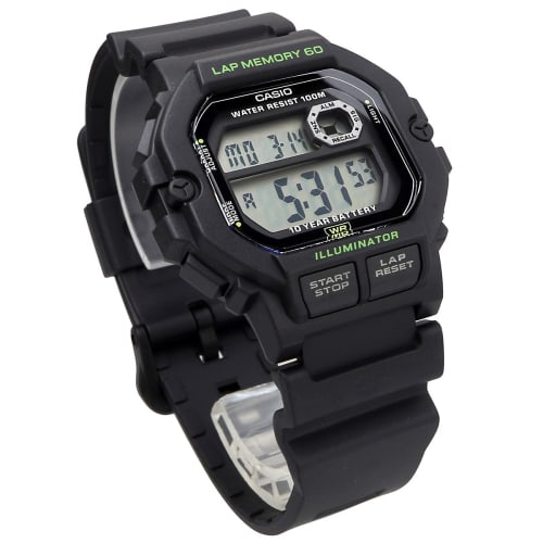 Casio CASIO Sports Gear Digital Men's Watch with 60 Lap Memory Function WS-1400H-1AV Overseas Model Black