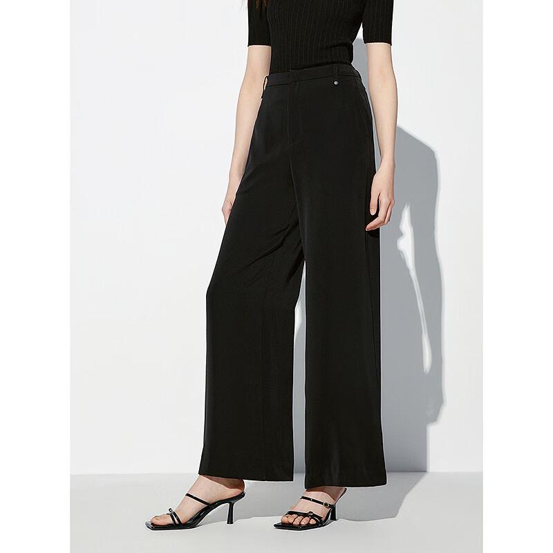 PEACEBIRD Women's Wide-Leg Drape Pleated Casual Pants