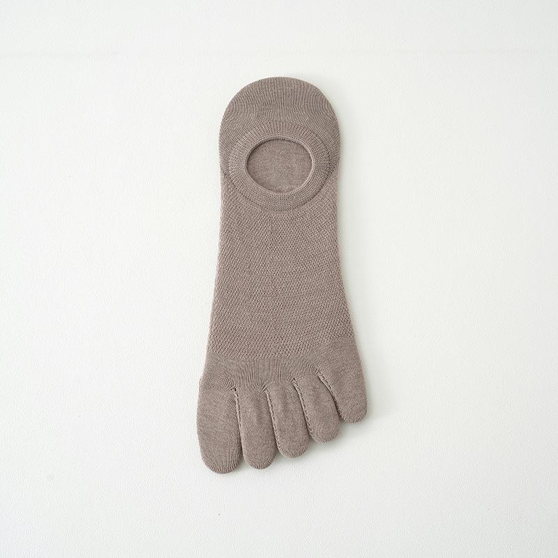 

Men s Anti-Pilling Odor-Resistant Cotton Mesh Five-Toe Low-Cut Invisible Boat Socks One Size