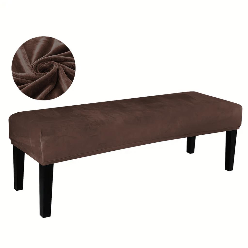 1pc Solid Colour Silver Fox Plush Bench Cover, Warm Chair Covers for Hotel Bedroom, Living Room, Winter Dustproof Cushion Covers