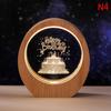 3D Inner Carving Planet Night Light Luminous Crystal Desktop Ornament