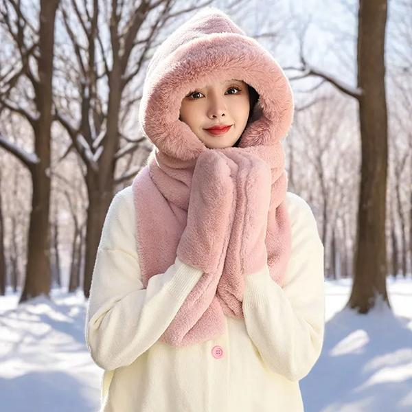 

WTEMPO Перчатки Шарфы Шапки Защита ушей Осень Зима Улица Пара Ветрозащитные Холодостойкие Теплые Плюшевые Шапки Велоспорт Лыжи Шапки из искусственного меха 1pc*one size розовый