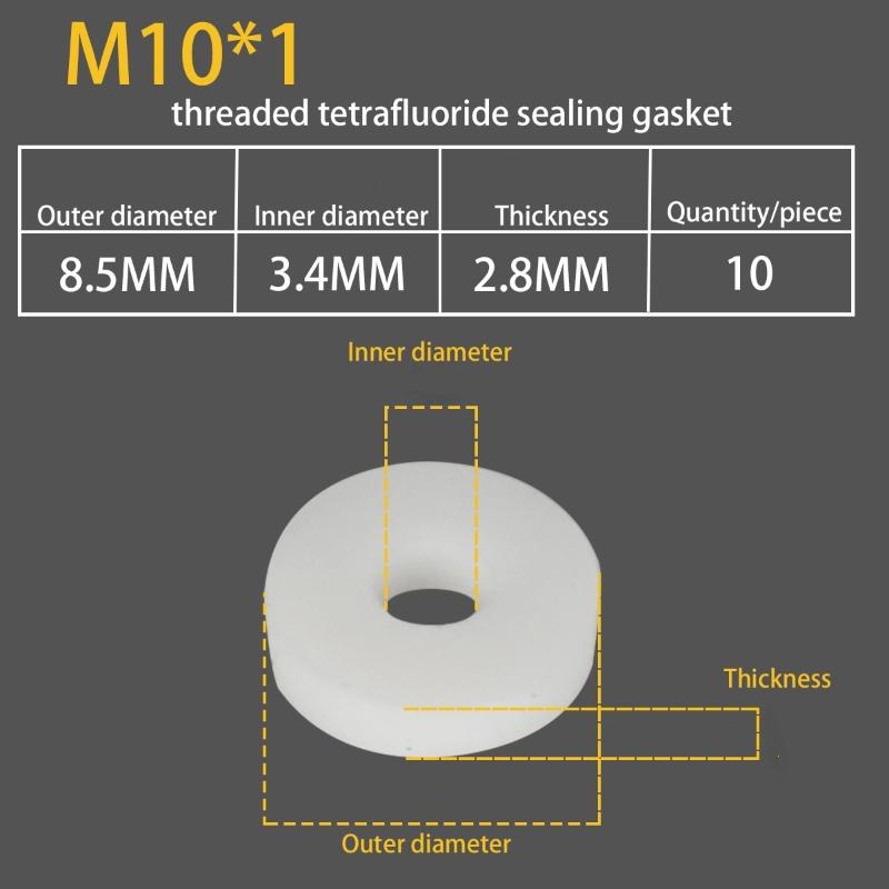 100Pcs/10Pcs 2025 New M8 M10 Air Seal Washer PTFE Sealing O-Ring Gasket Washer for High Pressure Diving Mountaineering Parts