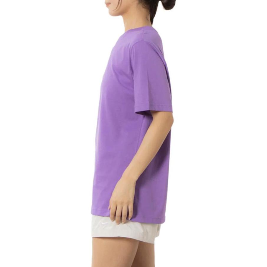 Nike Sportswear Solid Color Loose Fit Logo Print Crew Neck Pullover Short Sleeve T-Shirt Women T-Shirts Purple FD4150-521