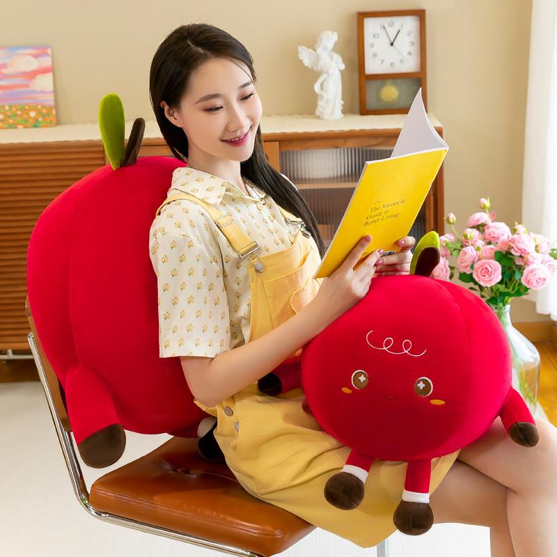 Plush Pomegranate Redskinned Toy Smiling Fruitshaped Stuffed Doll Girls Gift