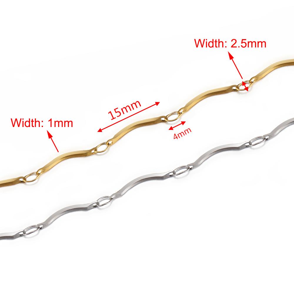 1Meter Stainless Steel Stick Chains for Jewelry Making Bracelet Necklace Gold  Chain Anklet Accessories Components DIY No Fade
