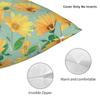 Golden Yellow Daisies Sage Green Pillowcase Polyester Linen Velvet Creative Zip Decorative Throw Pillow Case Sofa Cushion Cover