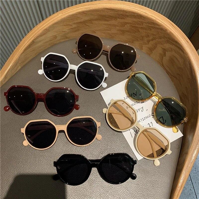 Fashion Style Trend Sunglasses Personalized Round Frame Black Sunglasses Ins Trend Candy Color Big Frame Sunglasses