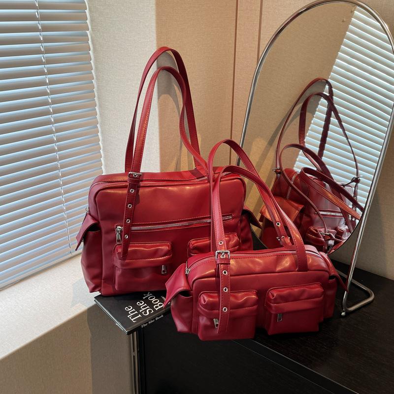 Summer new niche retro locomotive armpit women's bag multi-pocket fashion personality versatile portable shoulder bag