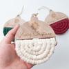 6pcs DIY Woven Rope Christmas Tree Ornaments Unfinished Wood Slices Decorations