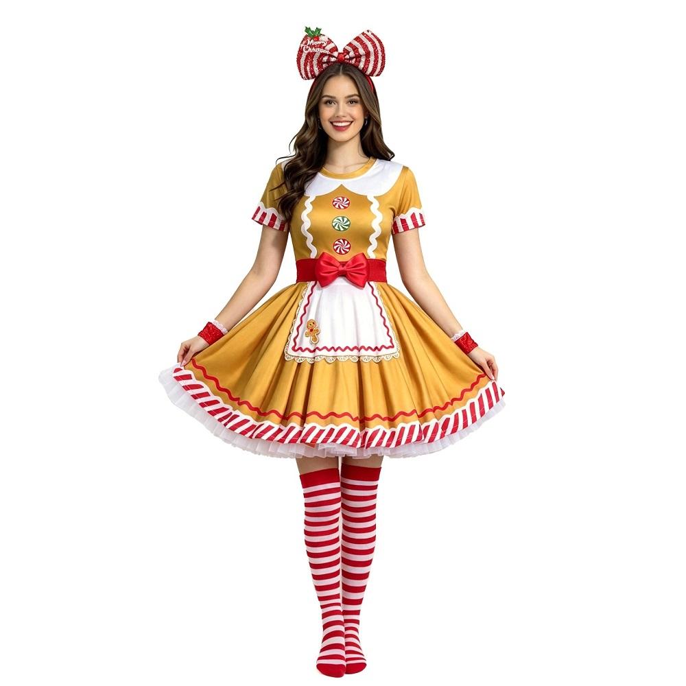 Yixiaoyi Set Vestito Uomo Pan di Zenzero Adulto Costume Cosplay di Natale Poliestere