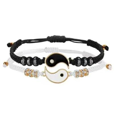 Neue Beste Freunde Armbänder Yin Yang Verstellbares Kordelarmband für Bff Freundschaft Beziehung Freundin Valentinstagsgeschenk