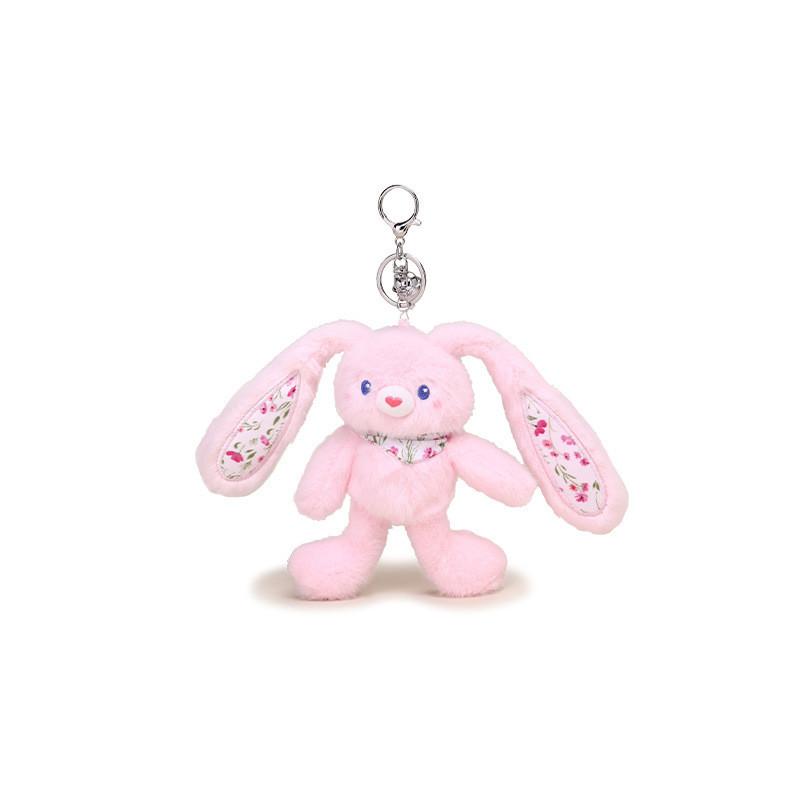 Floral Printed Bunny Plush Keychain Toy Pendant Cartoon Stuffed Doll Kids Gift