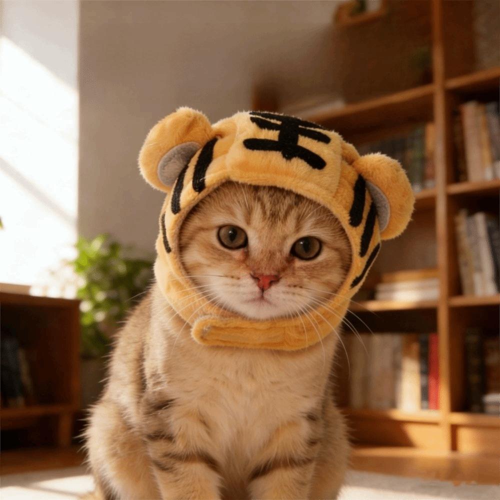 Dog Cat Headgear Cute Pet Hat Soft Ear Hole Pet Headgear Portable Decorative Cat Hat Daily Wear