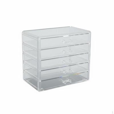5tier Drawer Organizer Box, Desktop Storage Transparent Makeup, Jewelry, Lipstick Holder