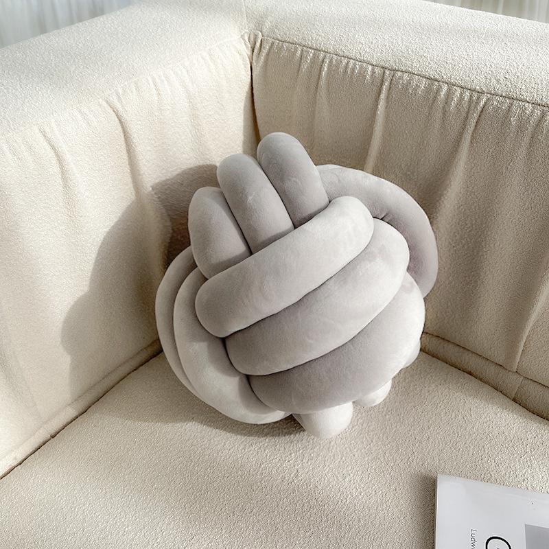 Soft Throw Pillow Hand Knot Cushion Sofa Round Handmade Knotted Ball Car Bedding Stuffed Pillow Bed Living Room Chair Home