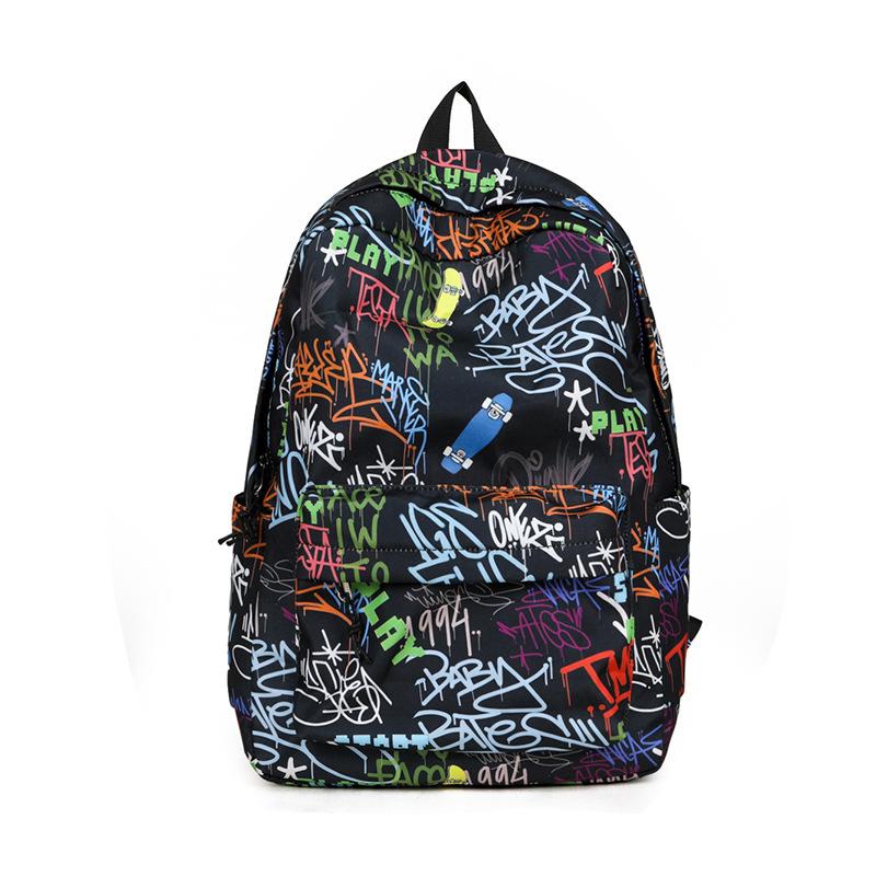 Schultasche große Kapazität ins Schultasche personalisiert Graffiti cool Japanischer Rucksack Mittelschüler Campus Mode Rucksack