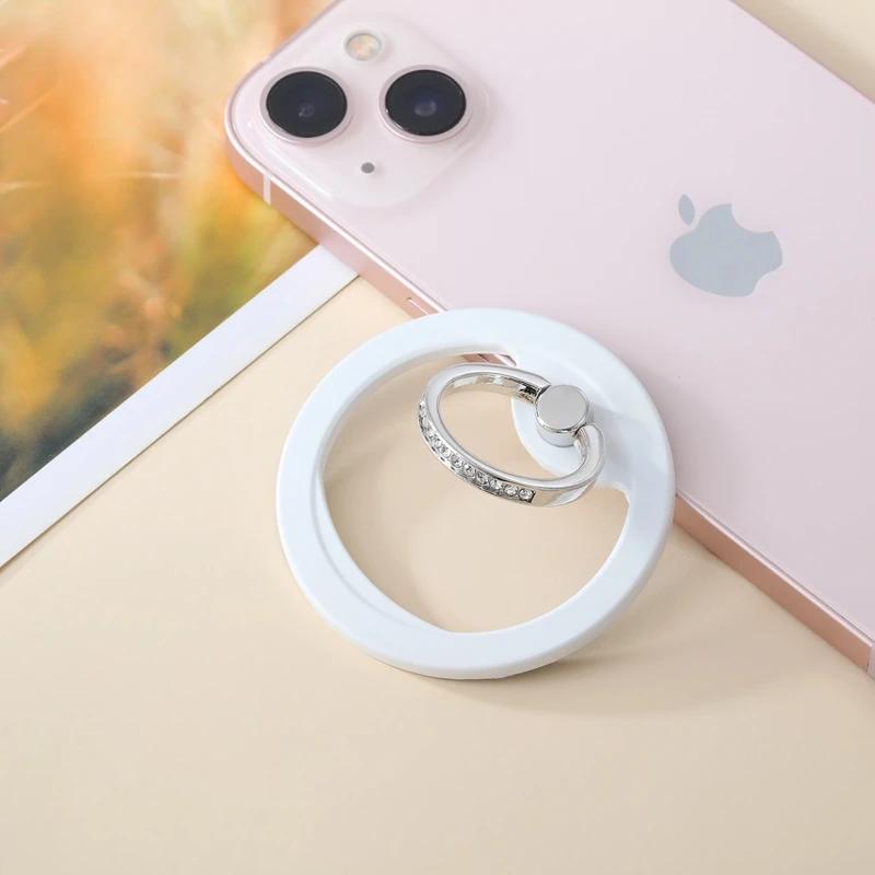 

Складные магнитные кольца для сотовых телефонов, подставка-держатель, вращающаяся на 360 градусов, для держателя телефона, наклейка на заднюю панель автомобиля, аксессуары для телефонов белый