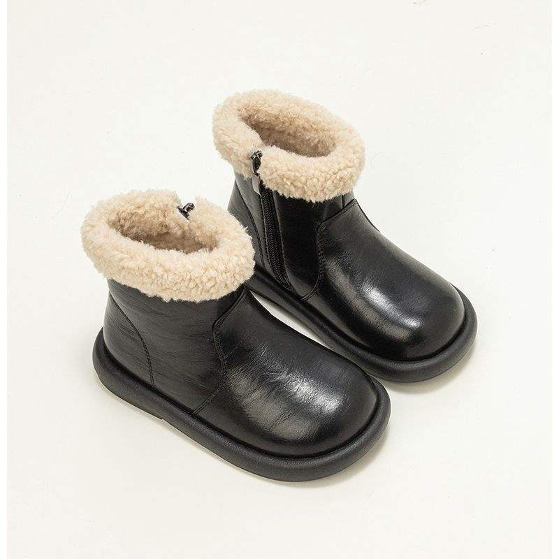 Girls Martin Winter 2025 velvet children's new short boots thermal boots cotton shoes baby snow boots