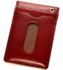 Commuter Pass Thin Pass Case Carteira de couro [Empresa masculina] Masculino Feminino (Bordeaux)