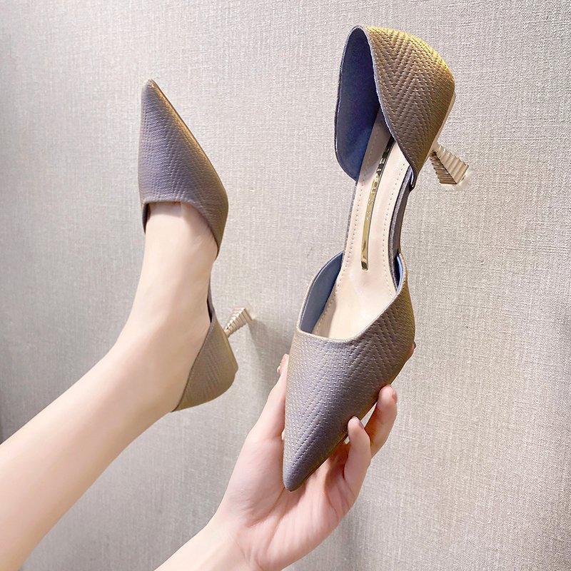 Modische Kitten Heels Schuhe für Damen High Heels Pumps Damenschuhe Flacher Ausschnitt Hohl Hochzeitsschuhe Partyschuhe für Damen