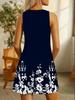 Elegantes ärmelloses Midi-Kleid mit floralem Print für Damen (Europäisch & Amerikanisch), Übergrößen erhältlich