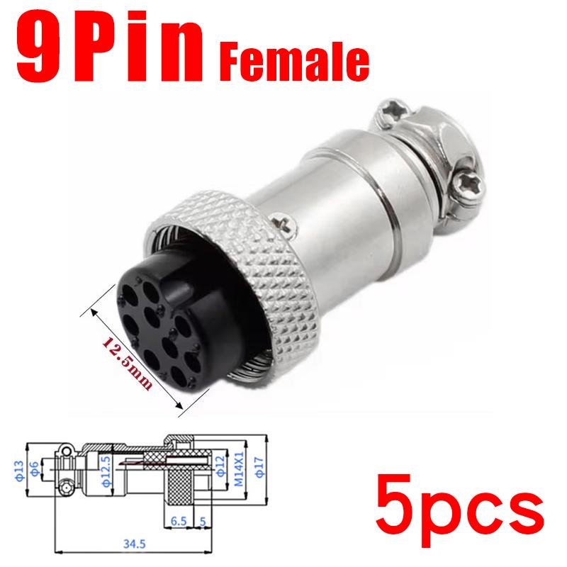 5pcs GX16 Flange Butting Type Aviation Plug Socket 2/3/4/5/6/7/8/9/10 Pin Male Female Fixing Circular Connectors
