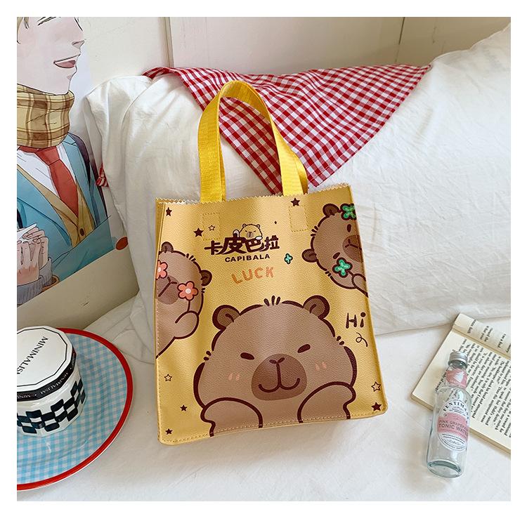 Trendy handbag bag souvenir cartoon capybara student large-capacity handbag storage bag