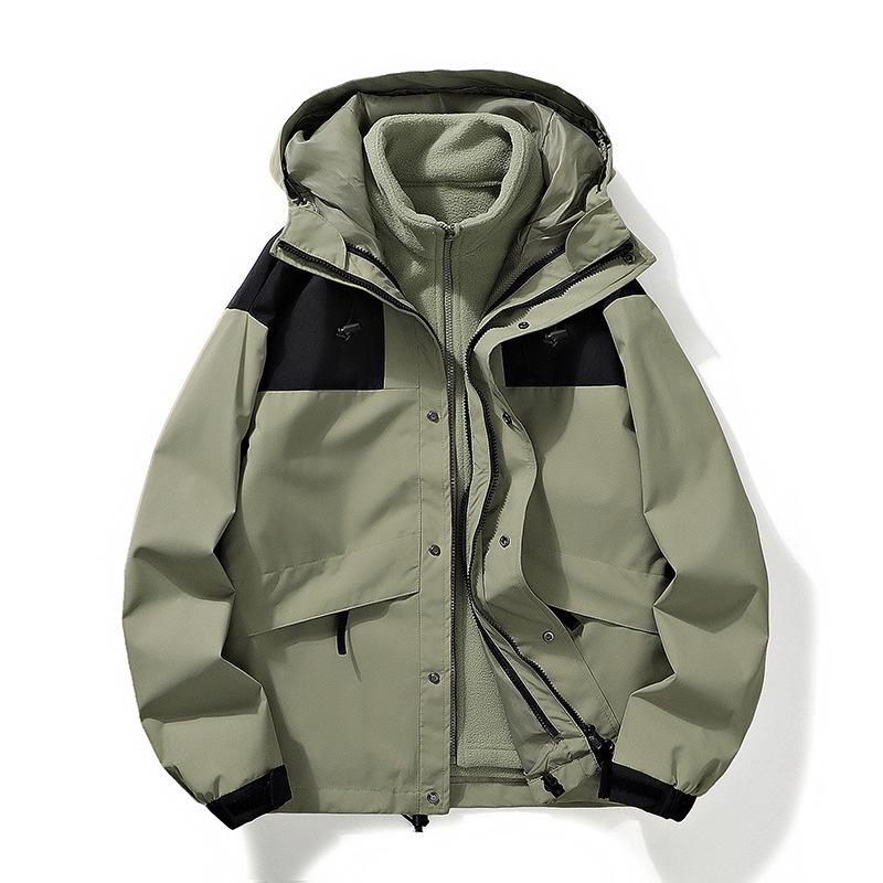 New Winter Outdoor Three-in-one Two-piece Suit Jacket for Men and Women Same Style Removable Pornographic Couple Jacket