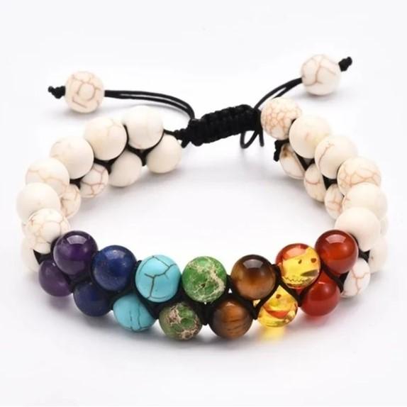 7 Chakra Health Balance Beaded Bracelet Volcanic Stone Energy Yoga Jewelry Gift
