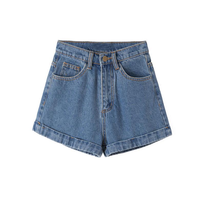 Women's Denim Shorts for Summer Thin A-line Straight Leg Casual Wide Leg Shorts for Women