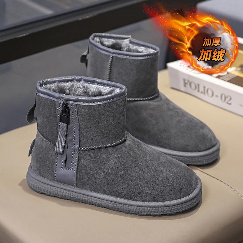 

Дитячі зимові черевики-сноубутси зимові високі теплі оксамитові потовщені морозостійкі та стійкі до холоду бавовняні черевики для дітей середнього та старшого віку 40 сірий колір