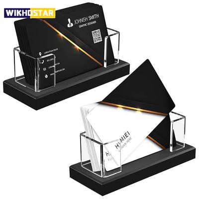 Transparenter Acryl Visitenkartenhalter, Büro Visitenkarten Aufsteller, 30-40 Visitenkarten Kartenhalter für Schreibtisch