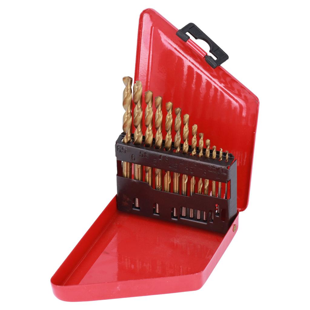 13 Stück Spiralbohrer Schnellwechsel HSS für Holz Metallschneiden 1,5?6,5 mm Schaft mit KofferGold