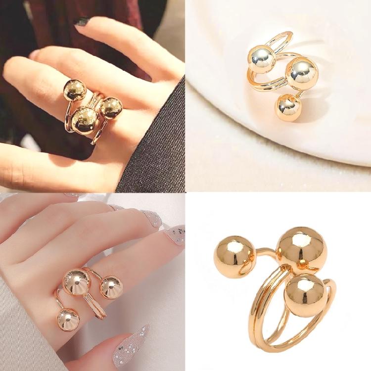 Modern Finger Ring with Unique Sphere Detail Adjustable Size Open Ring for Men and Womeny Comfortable Unisex Jewelry
