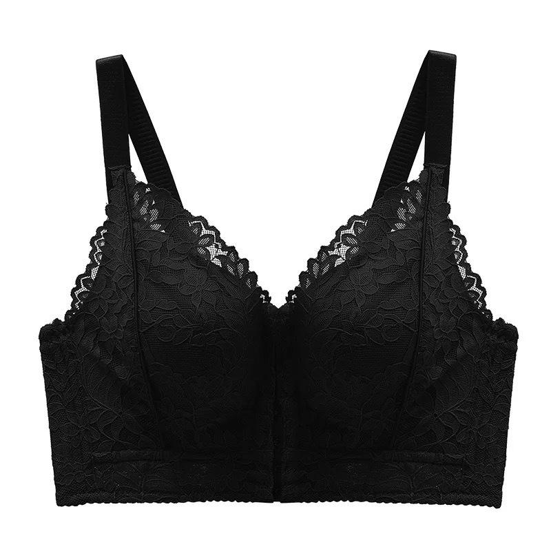 Light Green Lace Front Closure Bra with Adjustable Wide Straps