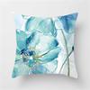 Blue flower and bird printed polyester square cushion cover for home living room sofa office decoration waist cushion pillowcase