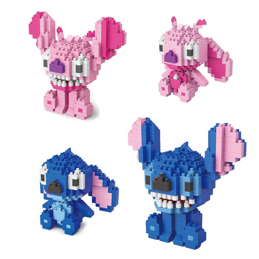 Professional Fishing Toys Stitch Mini Building Blocks Stitch Baby Building Bricks Kids Toys Cartoon Anime Character Gifts
