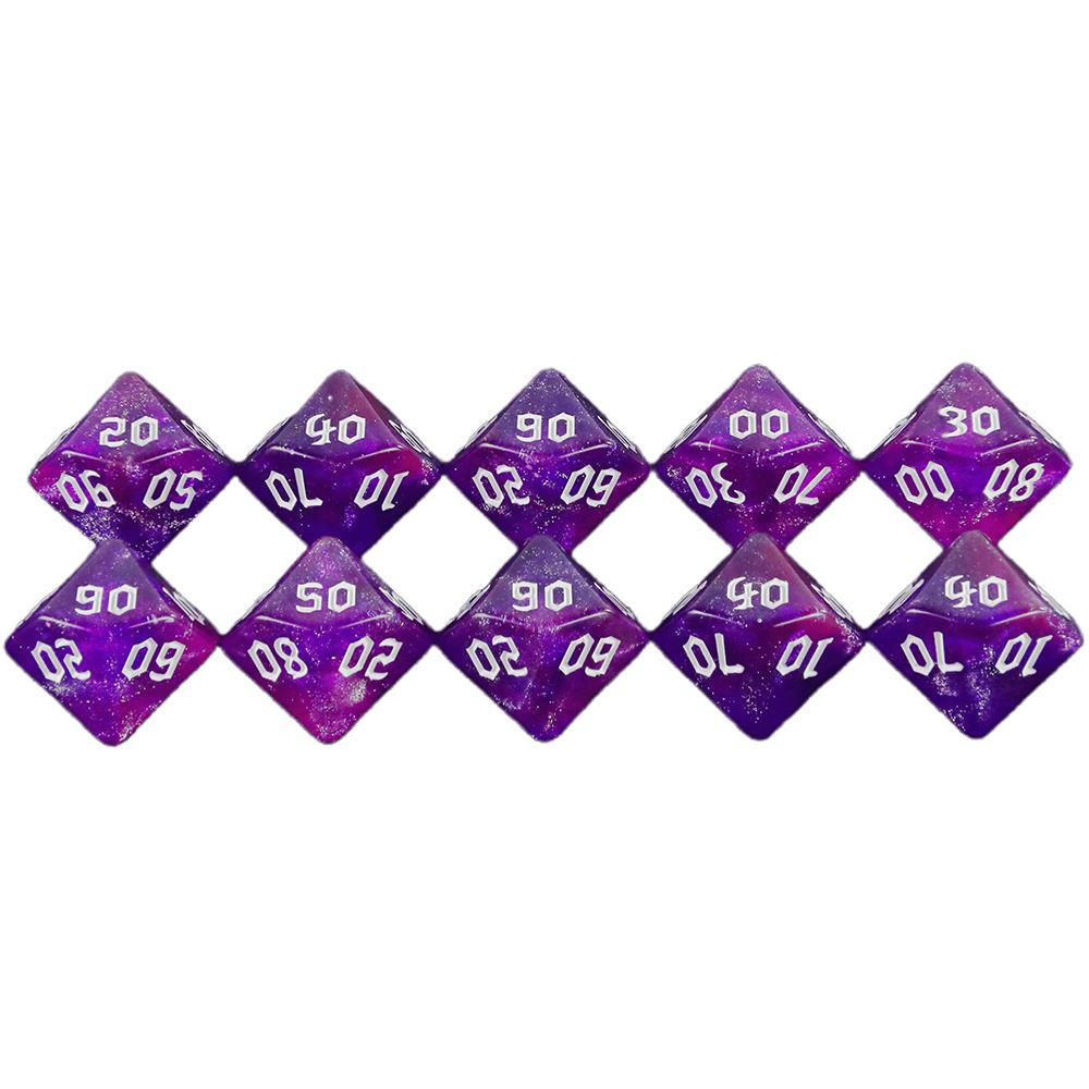 10PCS Polyhedral Dice D10(00-90) DND Dice Set for DNDGame RPG Board Game Accessories Hobbies Holiday Gift