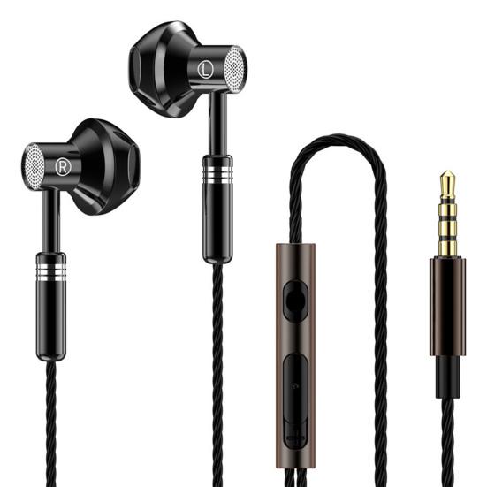 Wired Earbuds Ergonomic Heavy Bass In-ear 1.2m Metal 3.5mm Wire Control Earphones for Music