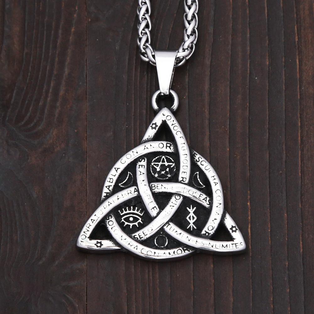 Classic Vintage Odin Trinity Nordic Rune Pendant Necklace For Men Women Viking Witch Celtic Knot Necklace Fashion Amulet Jewelry